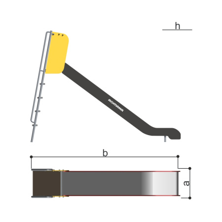 Горка h1550, скат нержавейка Романа 110.24.00