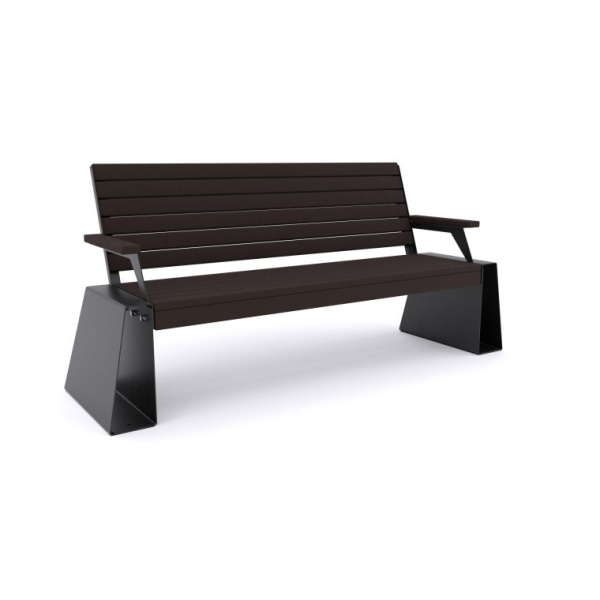 Скамья "Гранит" с подлокотниками 18 (пластик)