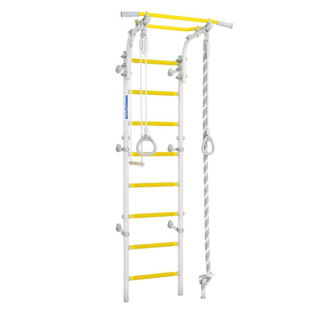 Домашний спортивный комплекс «Шведская стенка ROMANA Next Top» (белый прованс/желтый)