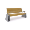 Скамья "Гранит" с подлокотниками 18 (брус) (светлое дерево T1802+серый металл) (анкерное)