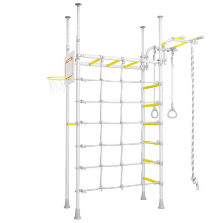 Домашний спортивный комплекс «Шведская стенка ROMANA R4» (белый прованс/желтый)