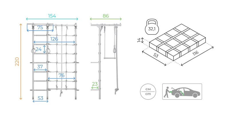 Домашний спортивный комплекс «Шведская стенка ROMANA S7» в Ставрополе ВИНКО