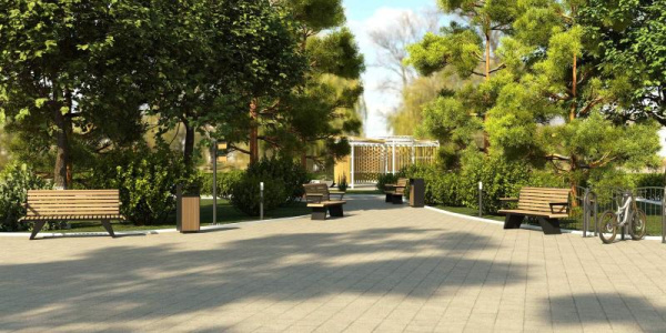 Скамья "Парус" с подлокотниками 18